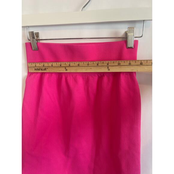 MINI SKIRT HOT PINK SPANDEX 80'S SIZE LARGE - Picture 5 of 7